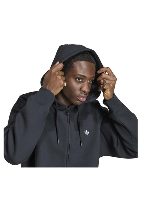 Adidas Originals Trefoil Essentials Fleece Zip Hoodie Black Men ADIDAS ORIGINALS | Sweatshirts | KS8941-